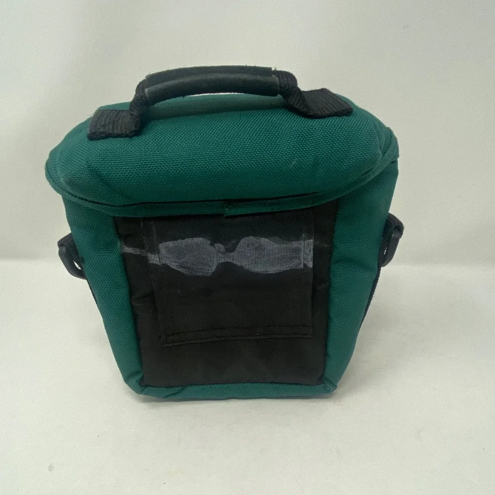 Quantaray Camera Bag Green Canvas Padded Shoulder Case with Belt Loop